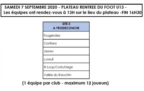 Rentrée du foot U13